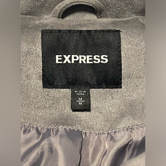 Express faux suede zip up biker jacket size medium - Picture 5 of 8